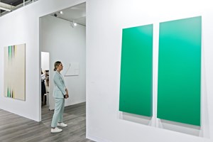 John Latham and Carmen Herrera, <a href='/art-galleries/lisson-gallery/' target='_blank'>Lisson Gallery</a>, Art Basel (13–16 June 2019). Courtesy Ocula. Photo: Charles Roussel.